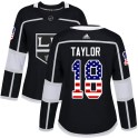 Adidas Los Angeles Kings Women's Dave Taylor Authentic Black USA Flag Fashion NHL Jersey