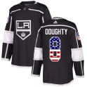 Adidas Los Angeles Kings Men's Drew Doughty Authentic Black USA Flag Fashion NHL Jersey