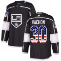 Adidas Los Angeles Kings Men's Rogie Vachon Authentic Black USA Flag Fashion NHL Jersey