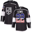 Adidas Los Angeles Kings Men's Trevor Lewis Authentic Black USA Flag Fashion NHL Jersey