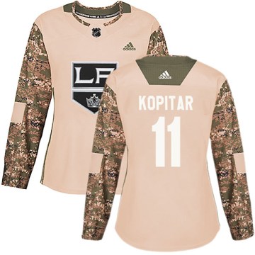 Adidas Los Angeles Kings Women's Anze Kopitar Authentic Camo Veterans Day Practice NHL Jersey