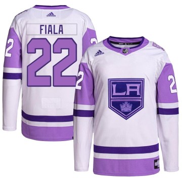 Adidas Los Angeles Kings Men's Kevin Fiala Authentic White/Purple Hockey Fights Cancer Primegreen NHL Jersey