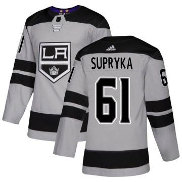 Adidas Los Angeles Kings Men's Cameron Supryka Authentic Gray Alternate NHL Jersey