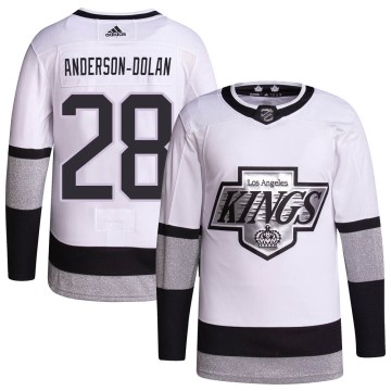 Adidas Los Angeles Kings Youth Jaret Anderson-Dolan Authentic White 2021/22 Alternate Primegreen Pro Player NHL Jersey