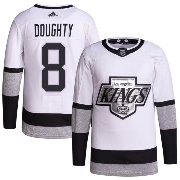 Adidas Los Angeles Kings Youth Drew Doughty Authentic White 2021/22 Alternate Primegreen Pro Player NHL Jersey