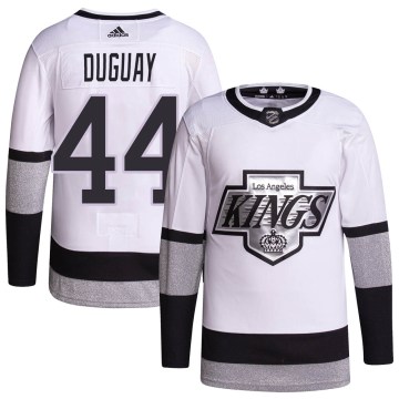 Adidas Los Angeles Kings Youth Ron Duguay Authentic White 2021/22 Alternate Primegreen Pro Player NHL Jersey