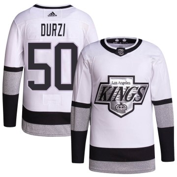Adidas Los Angeles Kings Youth Sean Durzi Authentic White 2021/22 Alternate Primegreen Pro Player NHL Jersey