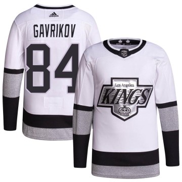 Adidas Los Angeles Kings Youth Vladislav Gavrikov Authentic White 2021/22 Alternate Primegreen Pro Player NHL Jersey