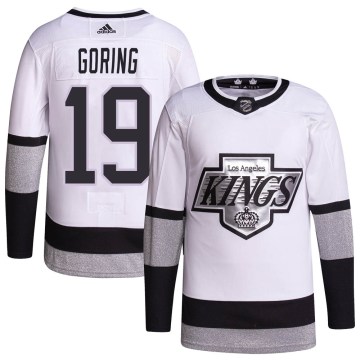 Adidas Los Angeles Kings Youth Butch Goring Authentic White 2021/22 Alternate Primegreen Pro Player NHL Jersey