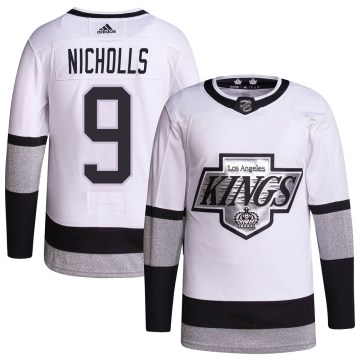 Adidas Los Angeles Kings Youth Bernie Nicholls Authentic White 2021/22 Alternate Primegreen Pro Player NHL Jersey