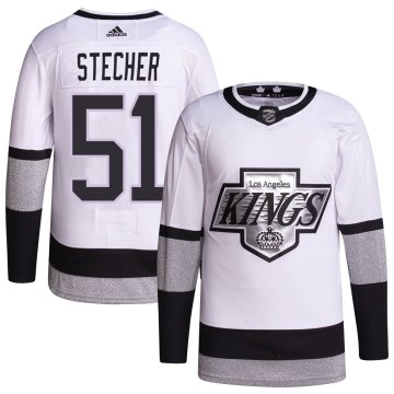 Adidas Los Angeles Kings Youth Troy Stecher Authentic White 2021/22 Alternate Primegreen Pro Player NHL Jersey