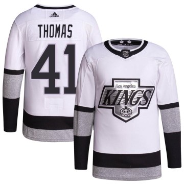 Adidas Los Angeles Kings Youth Akil Thomas Authentic White 2021/22 Alternate Primegreen Pro Player NHL Jersey