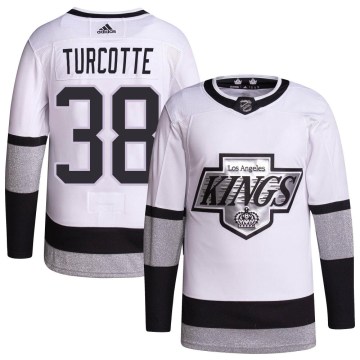 Adidas Los Angeles Kings Youth Alex Turcotte Authentic White 2021/22 Alternate Primegreen Pro Player NHL Jersey