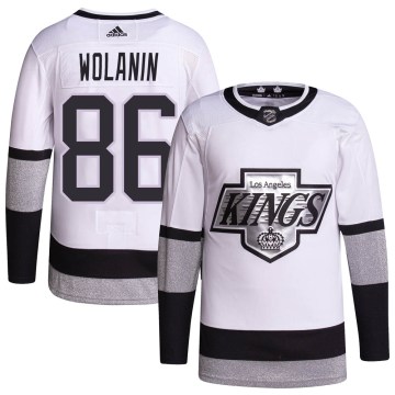 Adidas Los Angeles Kings Youth Christian Wolanin Authentic White 2021/22 Alternate Primegreen Pro Player NHL Jersey