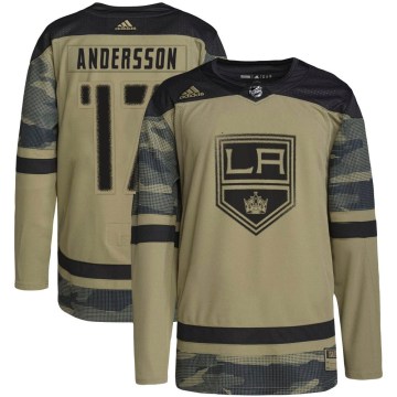 Adidas Los Angeles Kings Youth Lias Andersson Authentic Camo Military Appreciation Practice NHL Jersey