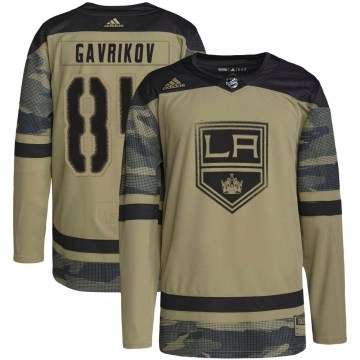 Adidas Los Angeles Kings Youth Vladislav Gavrikov Authentic Camo Military Appreciation Practice NHL Jersey