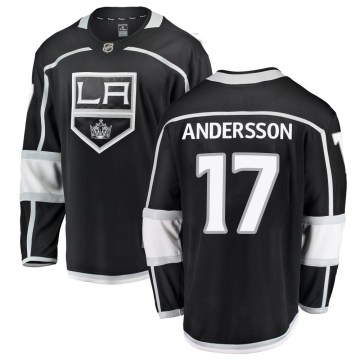 Fanatics Branded Los Angeles Kings Youth Lias Andersson Breakaway Black Home NHL Jersey