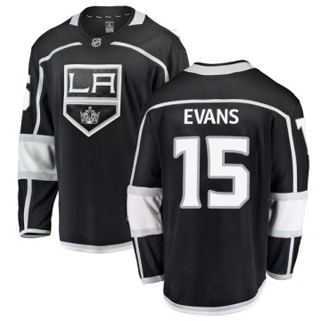 Fanatics Branded Los Angeles Kings Youth Daryl Evans Breakaway Black Home NHL Jersey