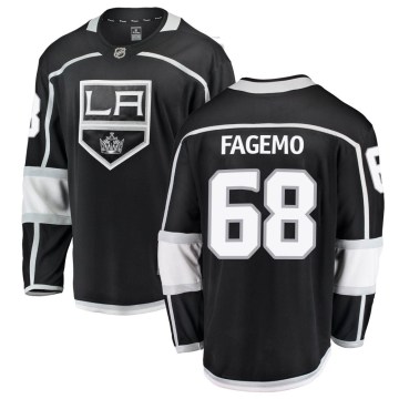 Fanatics Branded Los Angeles Kings Youth Samuel Fagemo Breakaway Black Home NHL Jersey