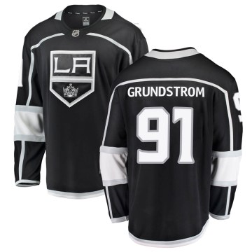 Fanatics Branded Los Angeles Kings Youth Carl Grundstrom Breakaway Black Home NHL Jersey