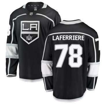 Fanatics Branded Los Angeles Kings Youth Alex Laferriere Breakaway Black Home NHL Jersey