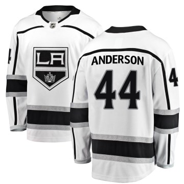 Fanatics Branded Los Angeles Kings Youth Mikey Anderson Breakaway White ized Away NHL Jersey