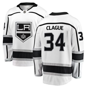 Fanatics Branded Los Angeles Kings Youth Kale Clague Breakaway White Away NHL Jersey