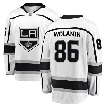Fanatics Branded Los Angeles Kings Youth Christian Wolanin Breakaway White Away NHL Jersey