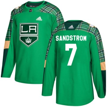 Adidas Los Angeles Kings Men's Tomas Sandstrom Authentic Green St. Patrick's Day Practice NHL Jersey