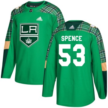 Adidas Los Angeles Kings Men's Jordan Spence Authentic Green St. Patrick's Day Practice NHL Jersey