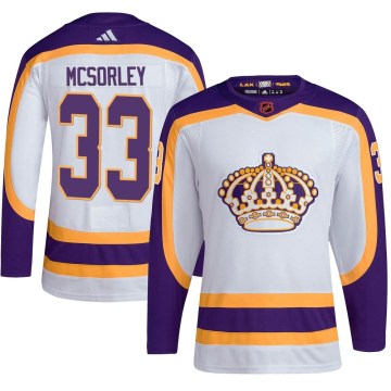 Adidas Los Angeles Kings Men's Marty Mcsorley Authentic White Reverse Retro 2.0 NHL Jersey
