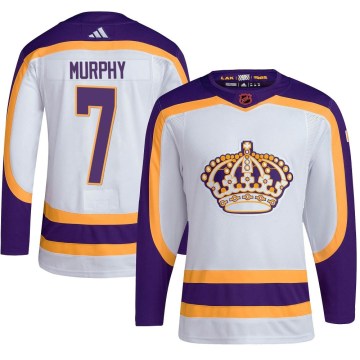 Adidas Los Angeles Kings Men's Mike Murphy Authentic White Reverse Retro 2.0 NHL Jersey