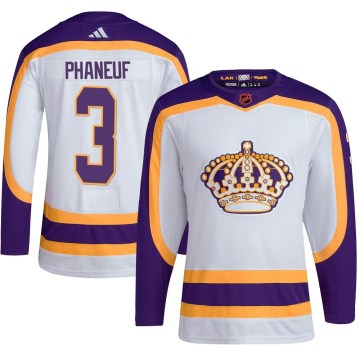 Adidas Los Angeles Kings Men's Dion Phaneuf Authentic White Reverse Retro 2.0 NHL Jersey
