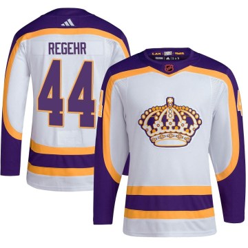 Adidas Los Angeles Kings Men's Robyn Regehr Authentic White Reverse Retro 2.0 NHL Jersey