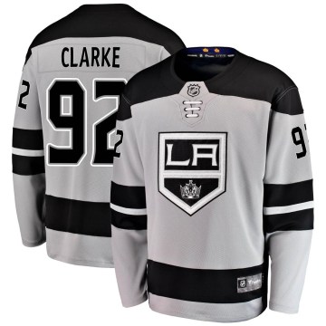 Fanatics Branded Los Angeles Kings Youth Brandt Clarke Breakaway Gray Alternate NHL Jersey