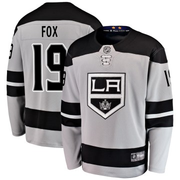 Fanatics Branded Los Angeles Kings Youth Jim Fox Breakaway Gray Alternate NHL Jersey