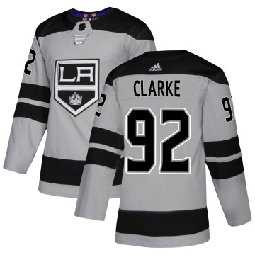 Adidas Los Angeles Kings Youth Brandt Clarke Authentic Gray Alternate NHL Jersey