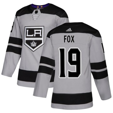 Adidas Los Angeles Kings Youth Jim Fox Authentic Gray Alternate NHL Jersey