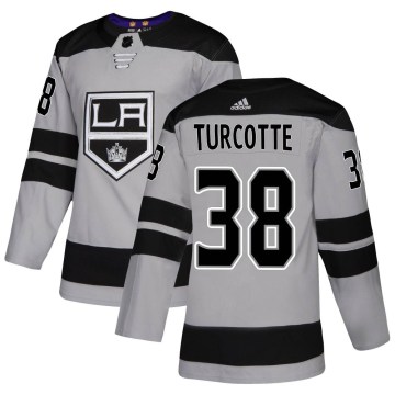 Adidas Los Angeles Kings Youth Alex Turcotte Authentic Gray Alternate NHL Jersey