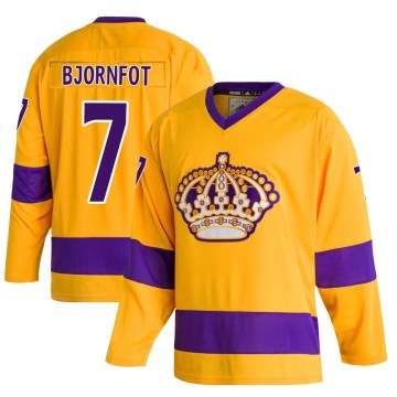 Adidas Los Angeles Kings Youth Tobias Bjornfot Authentic Gold Classics NHL Jersey