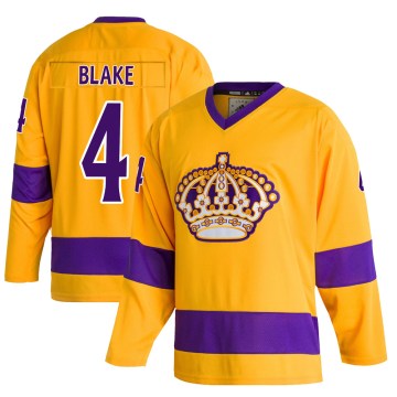 Adidas Los Angeles Kings Youth Rob Blake Authentic Gold Classics NHL Jersey