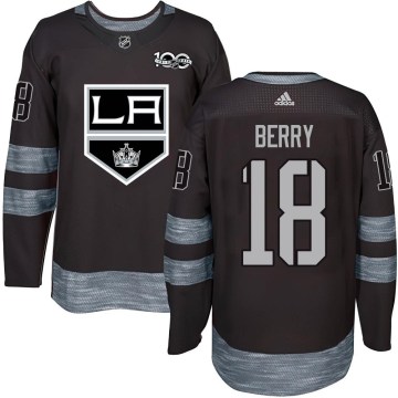 Los Angeles Kings Men's Bob Berry Authentic Black 1917-2017 100th Anniversary NHL Jersey