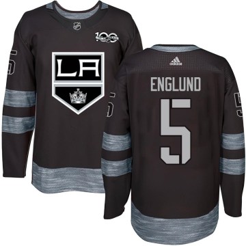 Los Angeles Kings Men's Andreas Englund Authentic Black 1917-2017 100th Anniversary NHL Jersey