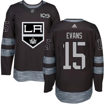 Los Angeles Kings Men's Daryl Evans Authentic Black 1917-2017 100th Anniversary NHL Jersey
