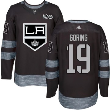 Los Angeles Kings Men's Butch Goring Authentic Black 1917-2017 100th Anniversary NHL Jersey