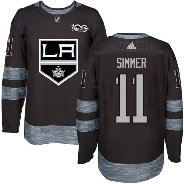 Los Angeles Kings Men's Charlie Simmer Authentic Black 1917-2017 100th Anniversary NHL Jersey