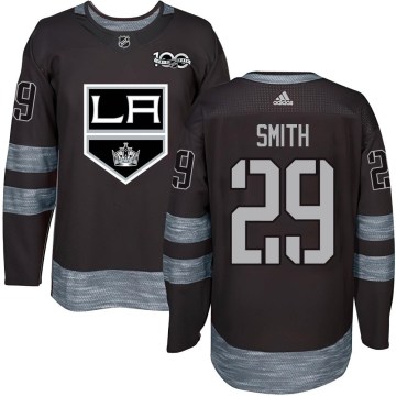 Los Angeles Kings Men's Billy Smith Authentic Black 1917-2017 100th Anniversary NHL Jersey