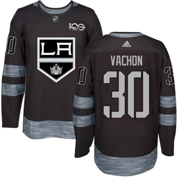 Los Angeles Kings Men's Rogie Vachon Authentic Black 1917-2017 100th Anniversary NHL Jersey