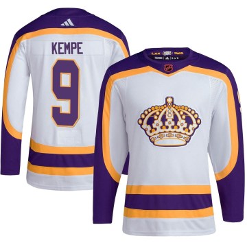 Adidas Los Angeles Kings Youth Adrian Kempe Authentic White Reverse Retro 2.0 NHL Jersey