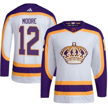 Adidas Los Angeles Kings Youth Trevor Moore Authentic White Reverse Retro 2.0 NHL Jersey